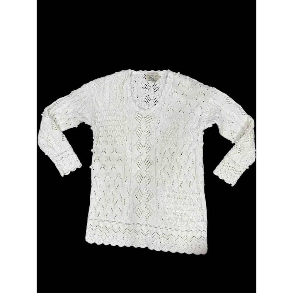 Vintage Yarnworks Hand Knit Knotted Sweater Size L